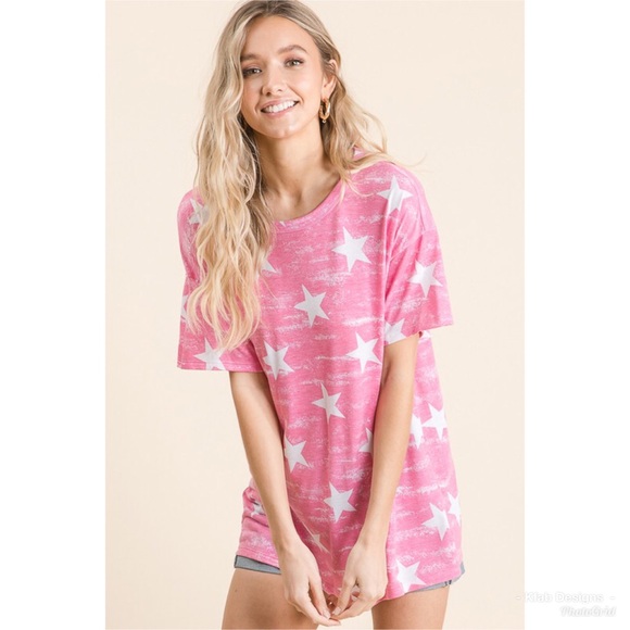 ⭐️LAST 1! Star Print Super Soft Relaxed Fit Top! - Picture 6 of 7
